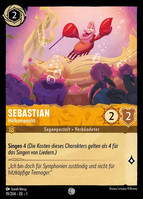 Sebastian - Hofkomponist #019 Das erste Kapitel Disney Lorcana-Karte (Near Mint)