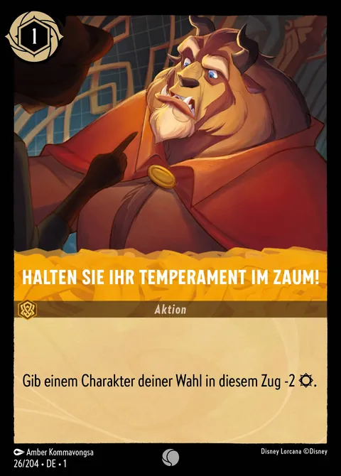 Halten Sie ihr Temperament im Zaum! #026 Das erste Kapitel Disney Lorcana-Karte (Near Mint)