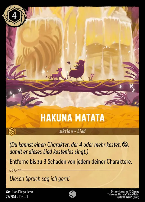 Hakuna Matata #027 Das erste Kapitel Disney Lorcana-Karte (Near Mint)