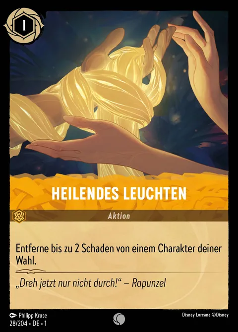 Heilendes Leuchten #028 Das erste Kapitel Disney Lorcana-Karte (Near Mint)