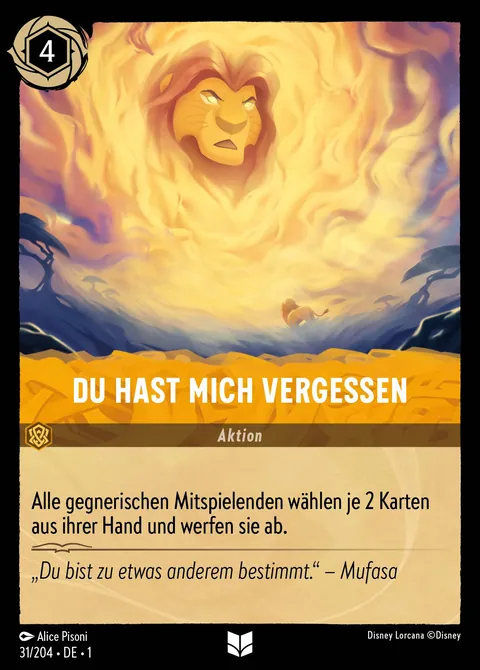 Du hast mich vergessen #031 Das erste Kapitel Disney Lorcana-Karte (Near Mint)