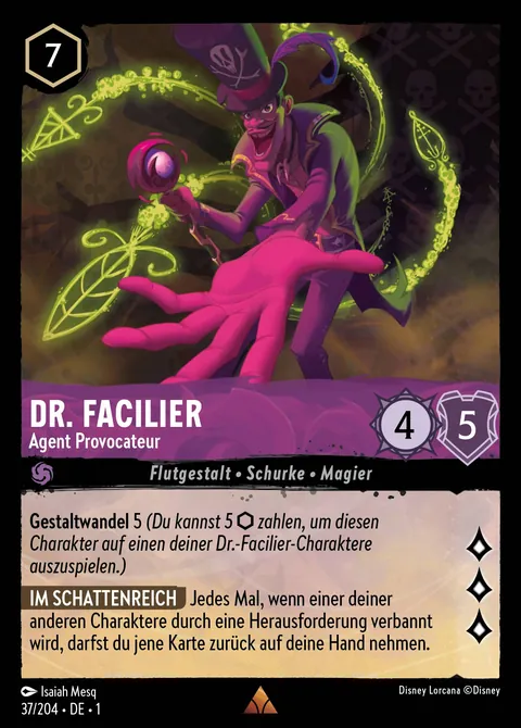 Dr. Facilier - Agent Provocateur #037 Das erste Kapitel Disney Lorcana-Karte (Near Mint)