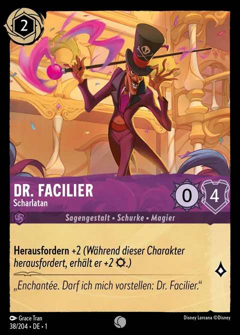 Dr. Facilier - Scharlatan #038 Das erste Kapitel Disney Lorcana-Karte (Near Mint)
