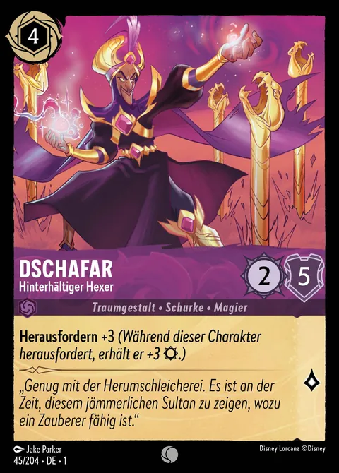 Dschafar - Hinterhältiger Hexer #045 Das erste Kapitel Disney Lorcana-Karte (Near Mint)