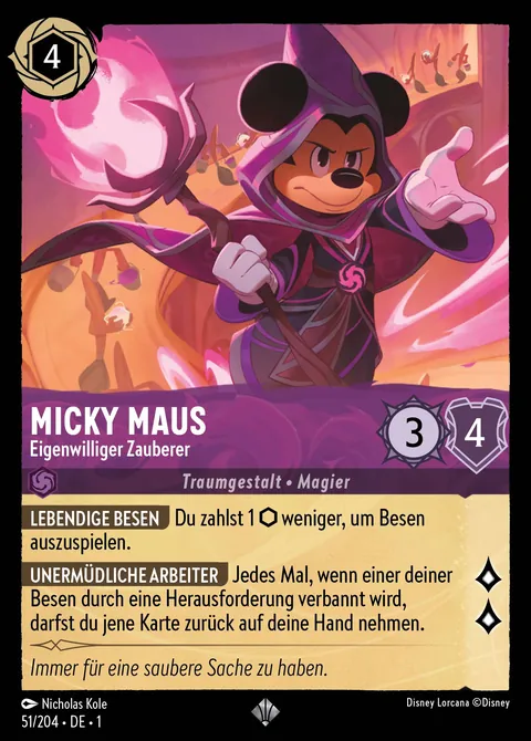 Micky Maus - Eigenwilliger Zauberer #051 Das erste Kapitel Disney Lorcana-Karte (Near Mint)