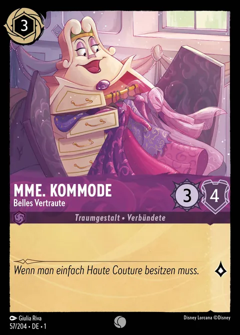 Mme. Kommode - Belles Vertraute #057 Das erste Kapitel Disney Lorcana-Karte (Near Mint)