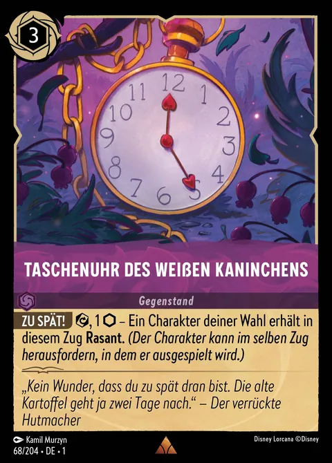Taschenuhr des weißen Kaninchens #068 Das erste Kapitel Disney Lorcana-Karte (Near Mint)