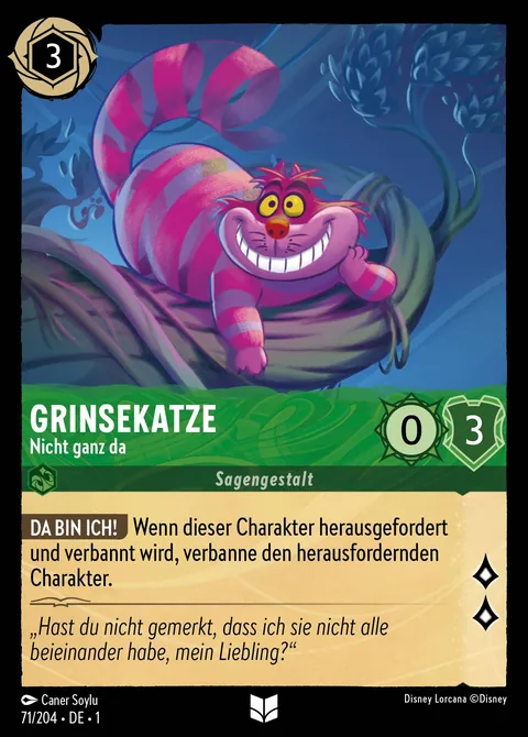 Grinsekatze - Nicht ganz da #071 Das erste Kapitel Disney Lorcana-Karte (Near Mint)