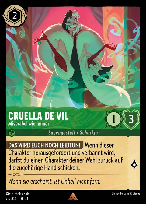 Cruella De Vil - Miserabel wie immer #072 Das erste Kapitel Disney Lorcana-Karte (Near Mint)