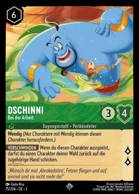 Dschinni - Bei der Arbeit #075 Das erste Kapitel Disney Lorcana-Karte (Near Mint)