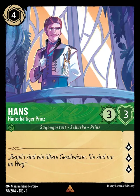 Hans - Hinterhältiger Prinz #078 Das erste Kapitel Disney Lorcana-Karte (Near Mint)