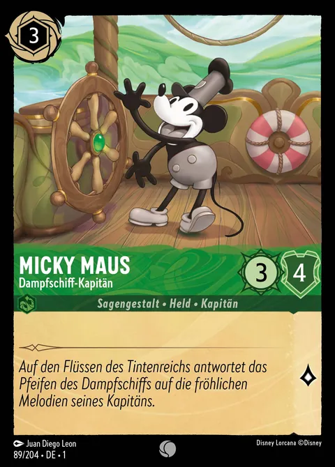 Micky Maus - Dampfschiff-Kapitän #089 Das erste Kapitel Disney Lorcana-Karte (Near Mint)