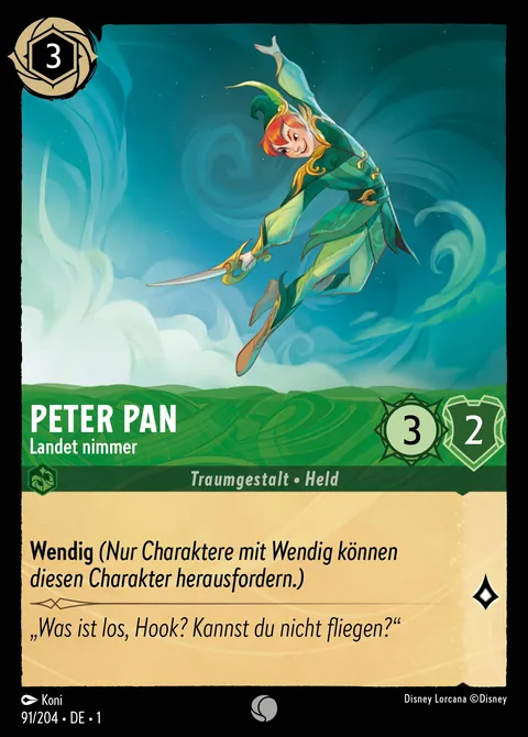 Peter Pan - Landet nimmer #091 Das erste Kapitel Disney Lorcana-Karte (Near Mint)
