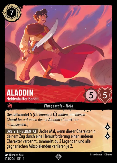 Aladdin - Heldenhafter Bandit #104 Das erste Kapitel Disney Lorcana-Karte (Near Mint)