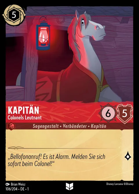 Kapitän - Colonels Leutnant #106 Das erste Kapitel Disney Lorcana-Karte (Near Mint)