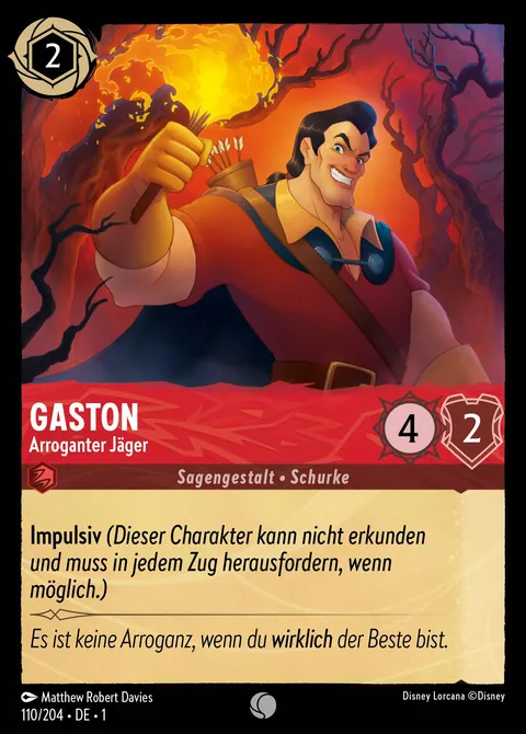 Gaston - Arroganter Jäger #110 Das erste Kapitel Disney Lorcana-Karte (Near Mint)