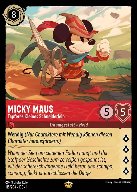 Micky Maus - Tapferes Kleines Schneiderlein #115 Das erste Kapitel Disney Lorcana-Karte (Near Mint)