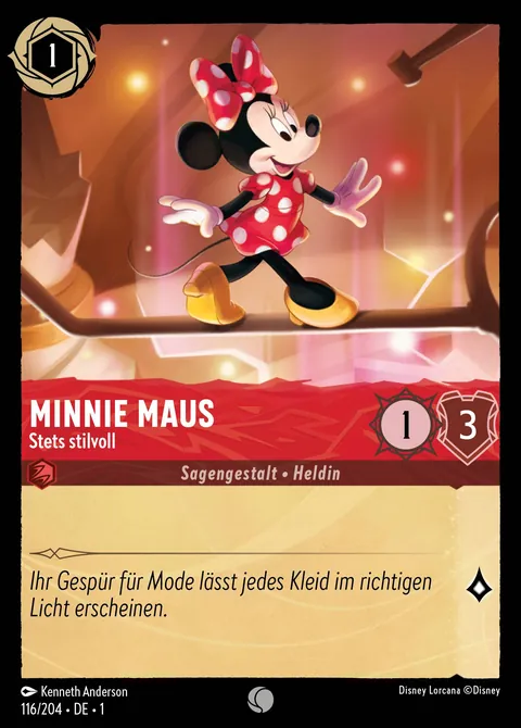 Minnie Maus - Stets stilvoll #116 Das erste Kapitel Disney Lorcana-Karte (Near Mint)