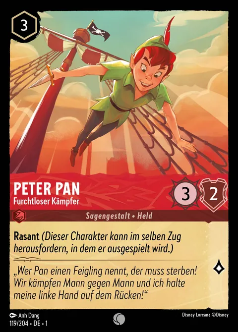 Peter Pan - Furchtloser Kämpfer #119 Das erste Kapitel Disney Lorcana-Karte (Near Mint)