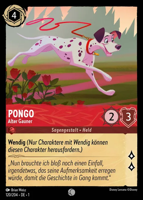Pongo - Alter Gauner #120 Das erste Kapitel Disney Lorcana-Karte (Near Mint)