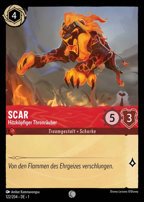 Scar - Hitzköpfiger Thronräuber #122 Das erste Kapitel Disney Lorcana-Karte (Near Mint)