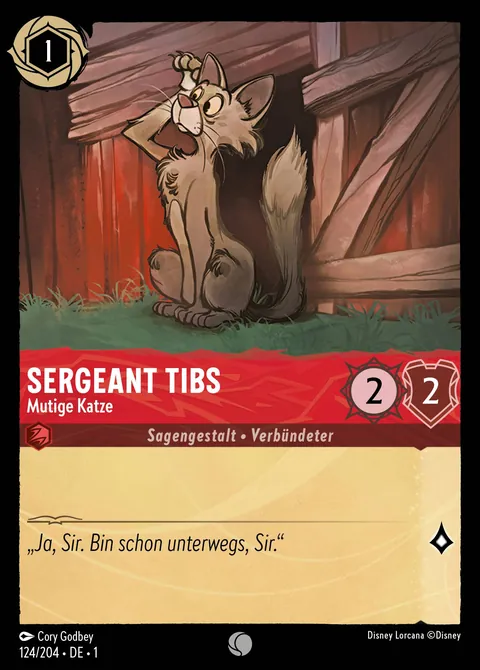 Sergeant Tibs - Mutige Katze #124 Das erste Kapitel Disney Lorcana-Karte (Near Mint)