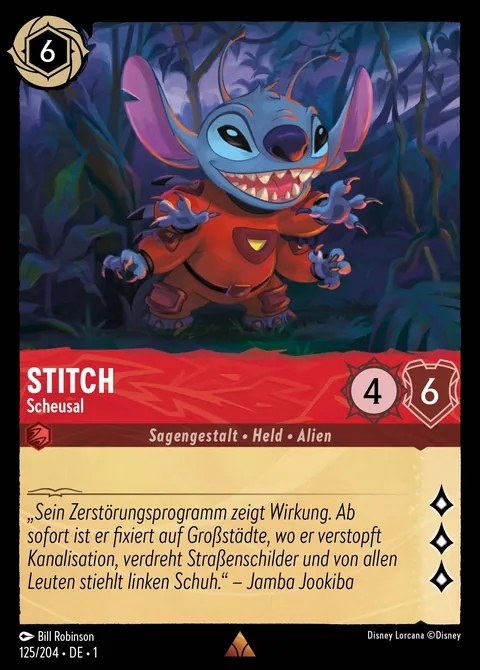 Stitch - Scheusal #125 Das erste Kapitel Disney Lorcana-Karte (Near Mint)