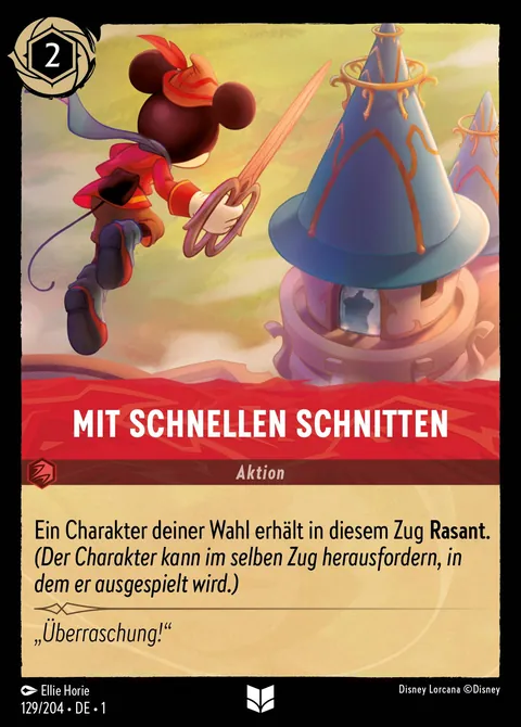 Mit schnellen Schnitten #129 Das erste Kapitel Disney Lorcana-Karte (Near Mint)