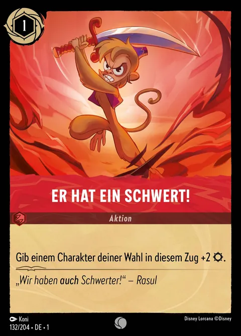 Er hat ein Schwert! #132 Das erste Kapitel Disney Lorcana-Karte (Near Mint)