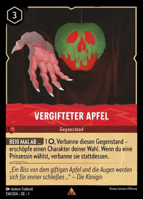 Vergifteter Apfel #134 Das erste Kapitel Disney Lorcana-Karte (Near Mint)