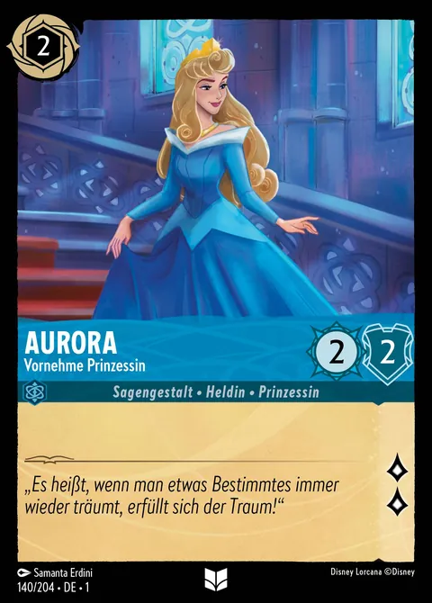 Aurora - Vornehme Prinzessin #140 Das erste Kapitel Disney Lorcana-Karte (Near Mint)