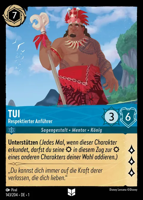 Tui - Respektierter Anführer #143 Das erste Kapitel Disney Lorcana-Karte (Near Mint)