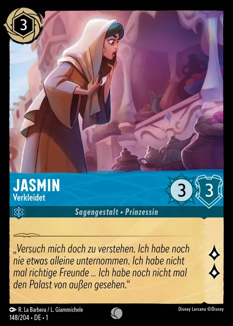 Jasmin - Verkleidet #148 Das erste Kapitel Disney Lorcana-Karte (Near Mint)