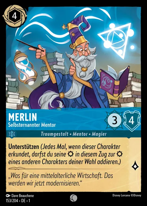 Merlin - Selbsternannter Mentor #153 Das erste Kapitel Disney Lorcana-Karte (Near Mint)