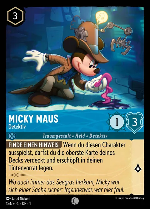 Micky Maus - Detektiv #154 Das erste Kapitel Disney Lorcana-Karte (Near Mint)