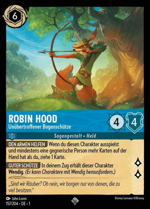 Robin Hood - Unübertroffener Bogenschütze #157 Das erste Kapitel Disney Lorcana-Karte (Near Mint)