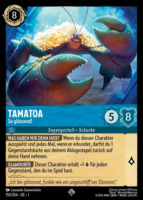 Tamatoa - So glänzend! #159 Das erste Kapitel Disney Lorcana-Karte (Near Mint)