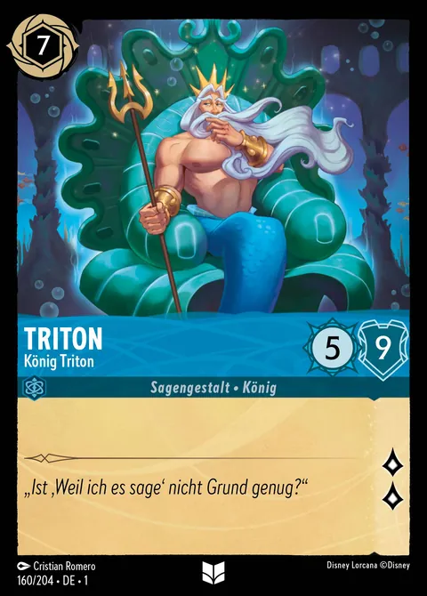 Triton - König Triton #160 Das erste Kapitel Disney Lorcana-Karte (Near Mint)