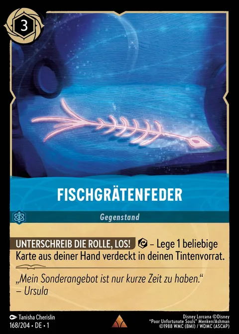 Fischgrätenfeder #168 Das erste Kapitel Disney Lorcana-Karte (Near Mint)