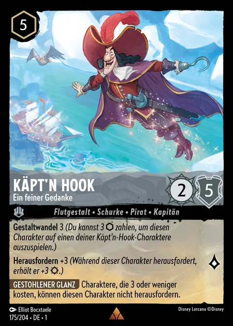 Käpt'n Hook - Ein feiner Gedanke #175 Das erste Kapitel Disney Lorcana-Karte (Near Mint)