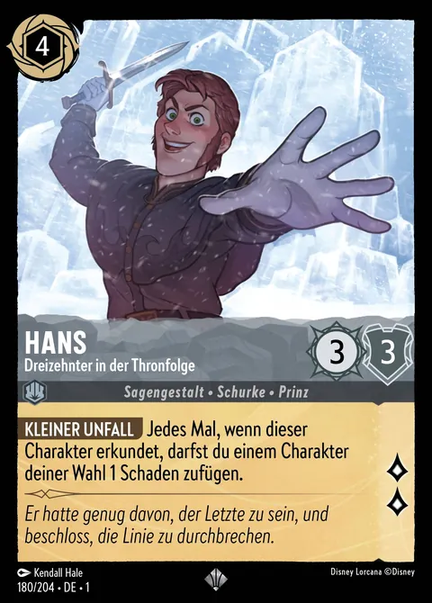 Hans - Dreizehnter in der Thronfolge #180 Das erste Kapitel Disney Lorcana-Karte (Near Mint)