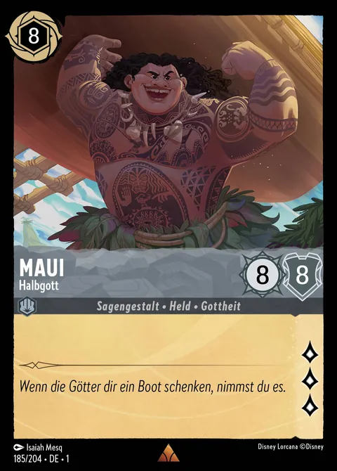 Maui - Halbgott #185 Das erste Kapitel Disney Lorcana-Karte (Near Mint)