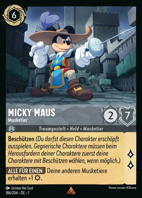 Micky Maus - Musketier #186 Das erste Kapitel Disney Lorcana-Karte (Near Mint)