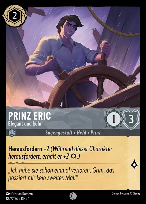 Prinz Eric - Elegant und kühn #187 Das erste Kapitel Disney Lorcana-Karte (Near Mint)