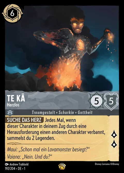 Te Kā - Herzlos #192 Das erste Kapitel Disney Lorcana-Karte (Near Mint)