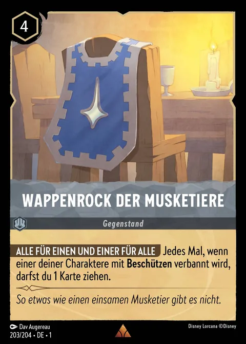 Wappenrock der Musketiere #203 Das erste Kapitel Disney Lorcana-Karte (Near Mint)