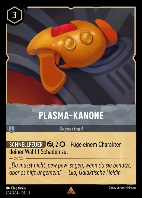 Plasma-Kanone #204 Das erste Kapitel Disney Lorcana-Karte (Near Mint)