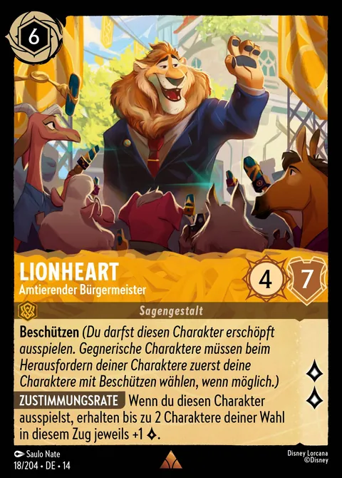 Lionheart - Amtierender Bürgermeister #018 Die Stadt Hyperia Disney Lorcana-Karte (Near Mint)