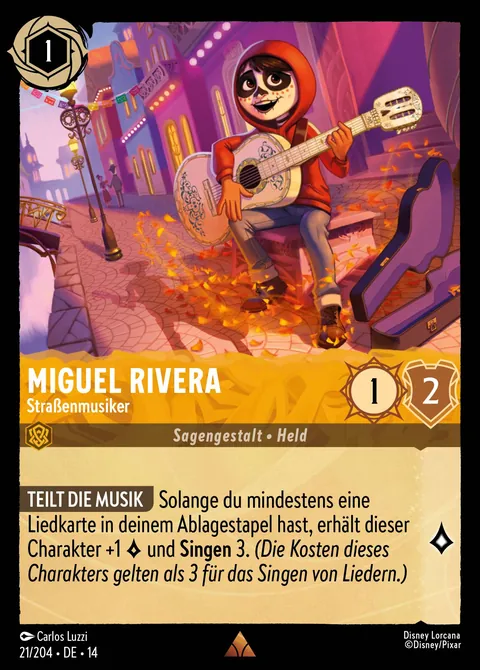 Miguel Rivera - Straßenmusiker #021 Die Stadt Hyperia Disney Lorcana-Karte (Near Mint)