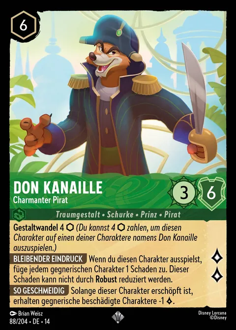 Don Kanaille - Charmanter Pirat #088 Die Stadt Hyperia Disney Lorcana-Karte (Near Mint)